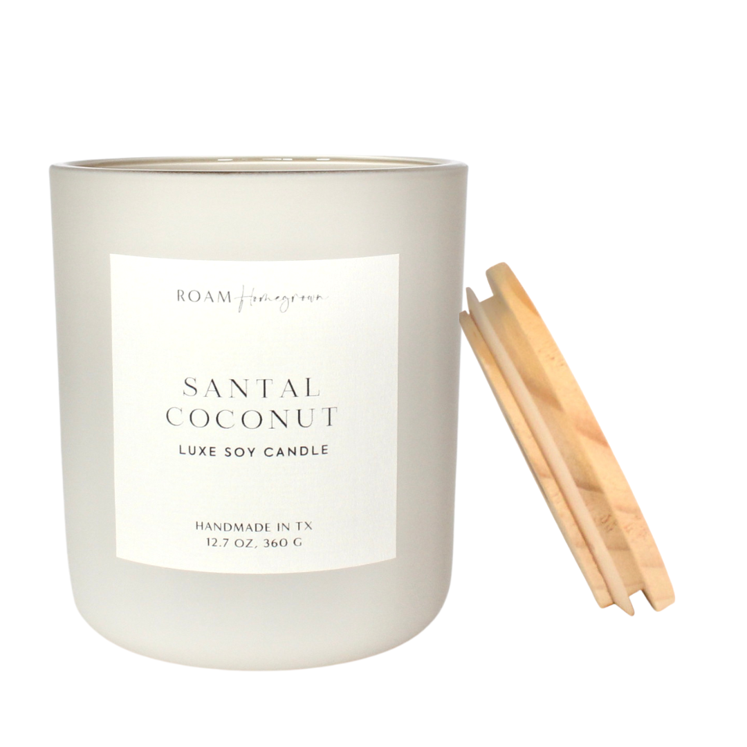 Santal + Coconut Oversized Luxe Soy Candle, Cream
