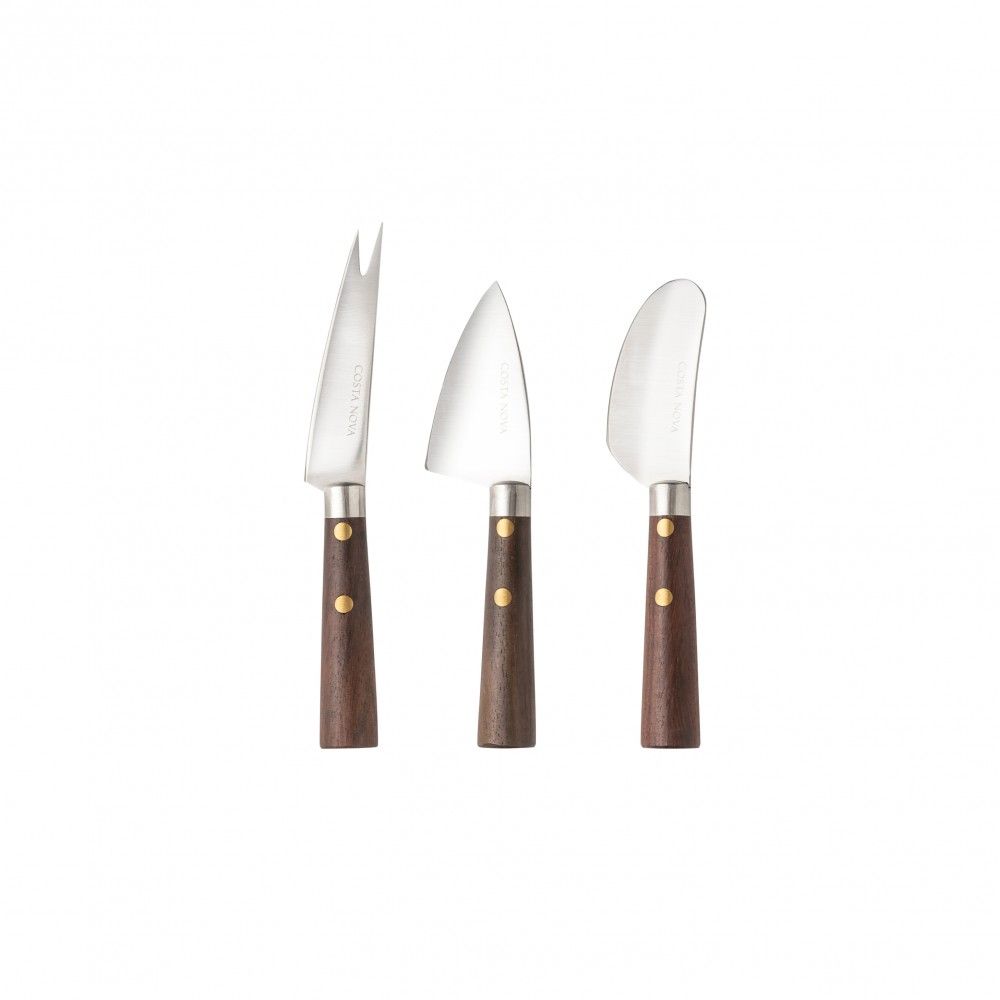 COSTA NOVA 3 PIECE CHEESE KNIFE SET