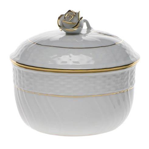 Golden Edge Sugar Bowl with Rose