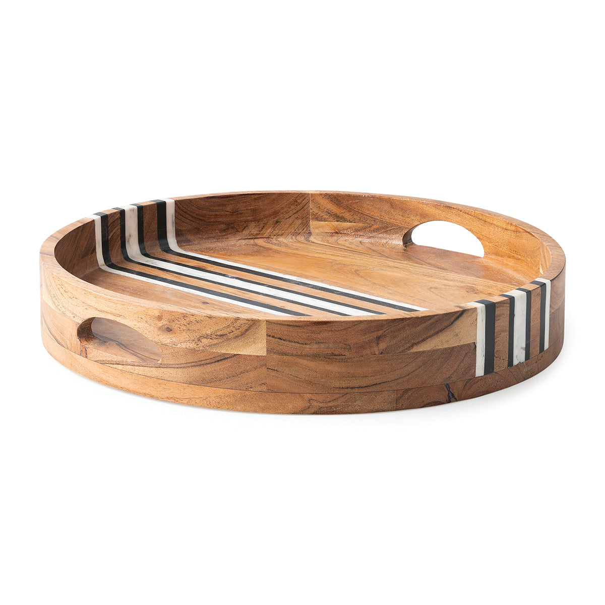 Stone Stripe Round Tray
