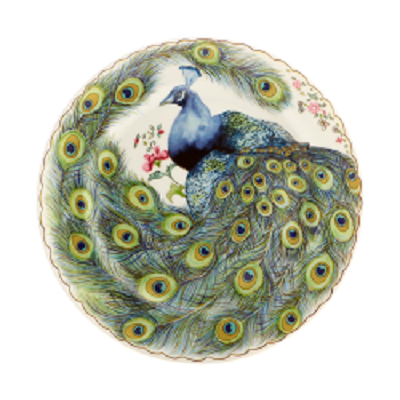 Peacock Dessert Plate Set of 4