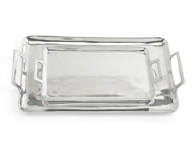 TWO'S COMPANY CRILLION SILVER TRAYS HANDLES SMALL