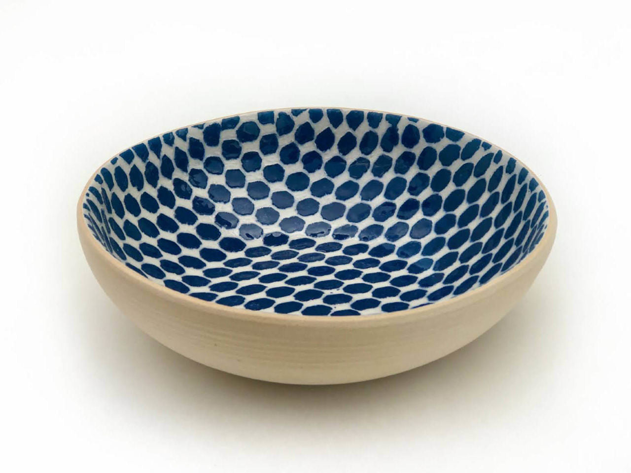 Terrafirma 8" Ceramic Dot Bowl- Cobalt