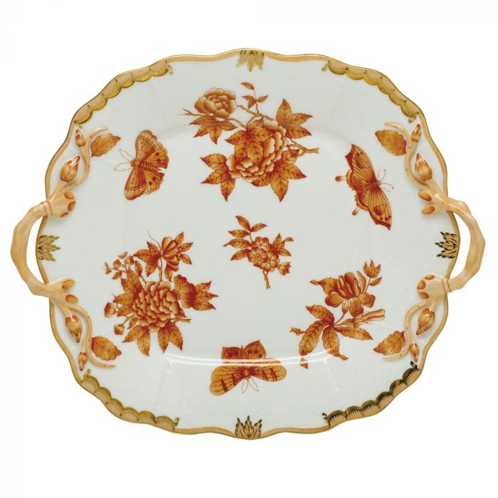 Fortuna Square Cake Plate Rust