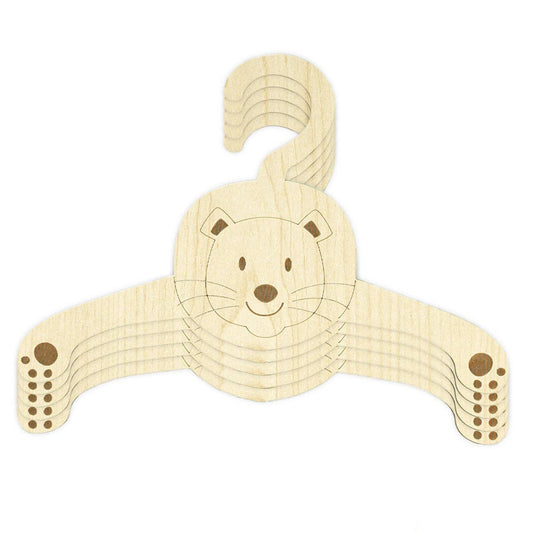 EnjoyMyDesign - Wooden Lion Baby Hangers, Baby Closet Hanger Set - 25 Pcs