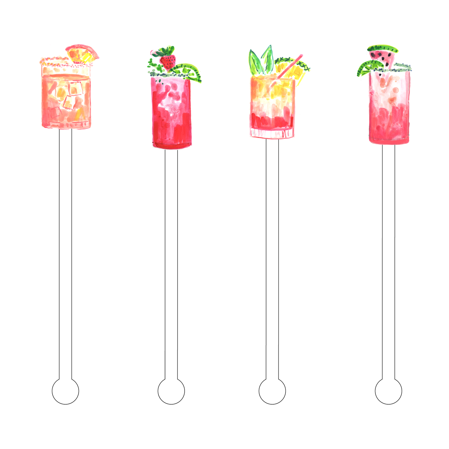ACRYLIC STICKS, LLC - ACRYLIC STICKS X EH TROPICAL QUENCHERS ACRYLIC STIR STICKS COMBO