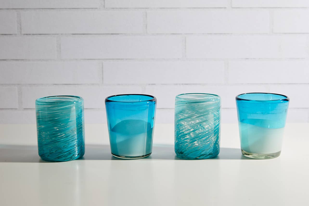 Verve Culture - Mexican Handblown Glasses - Aqua
