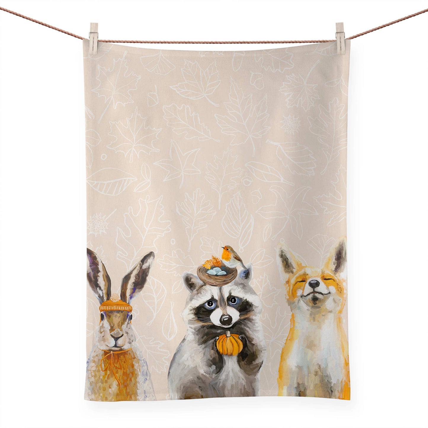 GreenBox Art - Fall - Thankful Raccoon Tea Towels (RTS)