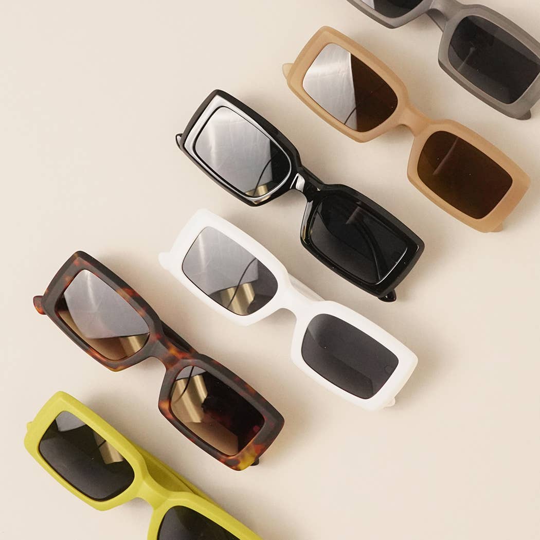 Fashion City - Assorted Acetate Rectangle Fashion Sunglasses
