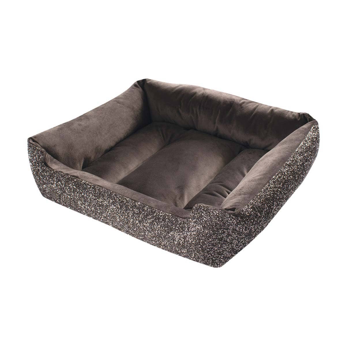 Rhinestone Dog Bed: Large / Charcoal