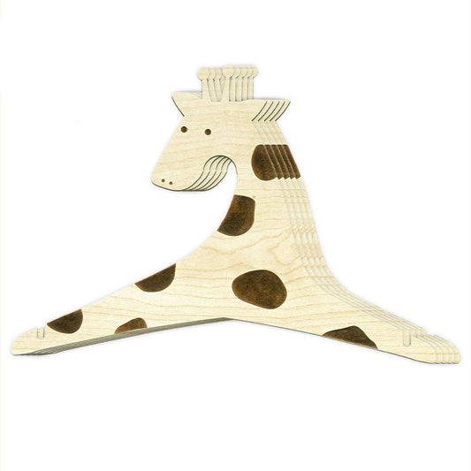 EnjoyMyDesign - Wooden Giraffe Baby Hangers, Baby Closet Hanger Set - 25 Pcs