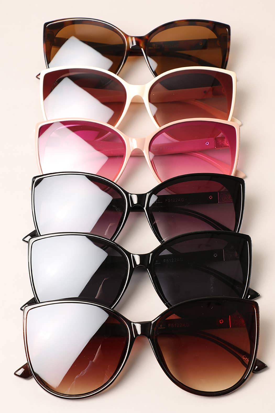Fashion City - Women's Glitter Detailed Cat Eye Sunglasses