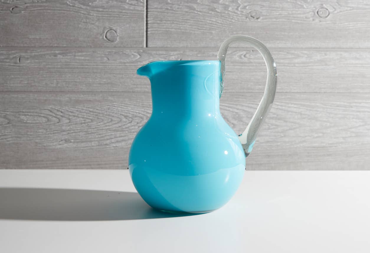 Verve Culture - Handblown Glass Pitcher - Aqua