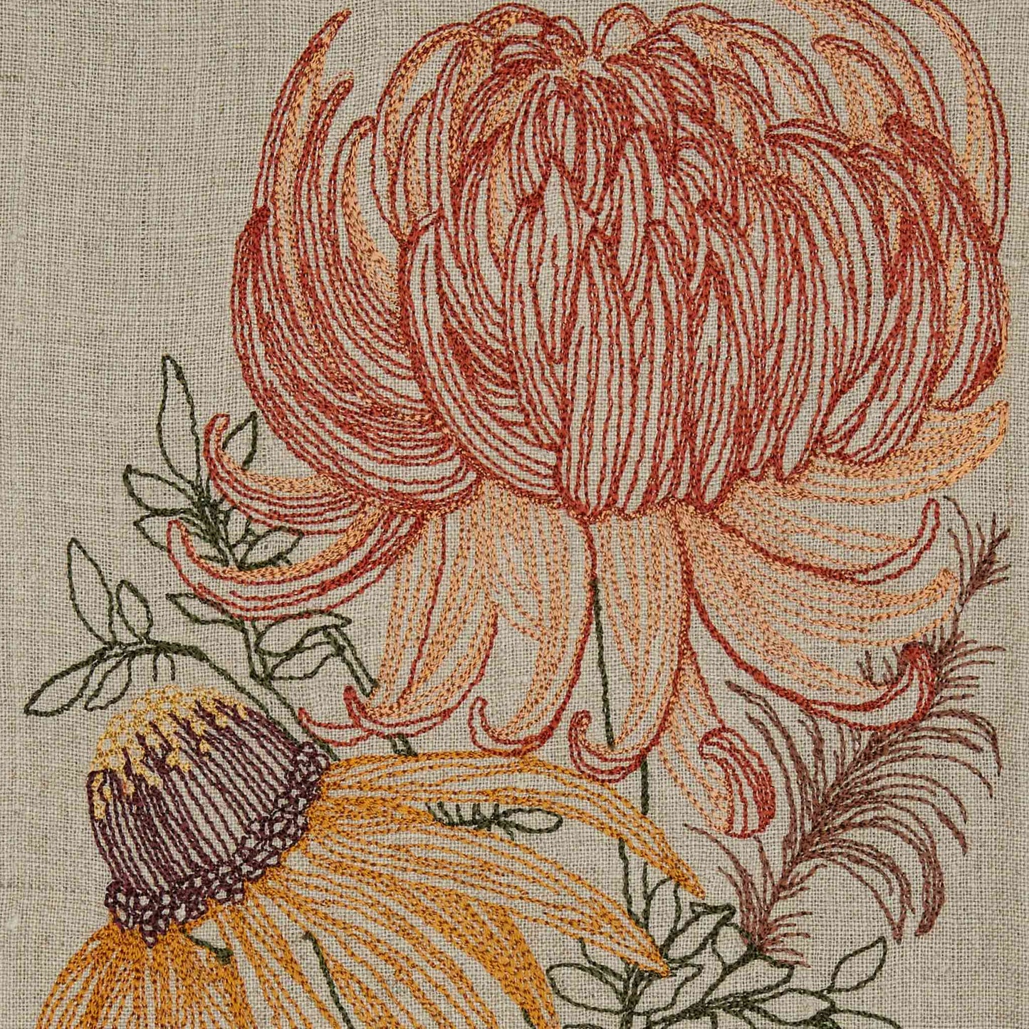 Coral & Tusk - Autumn Mums Tea Towel