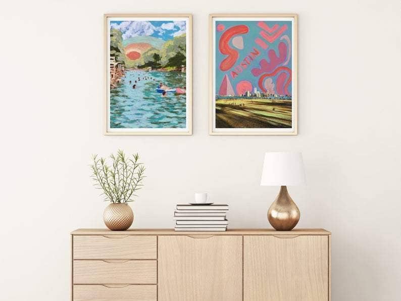 El Baker Art - Austin Texas Barton Springs Print - 8×10