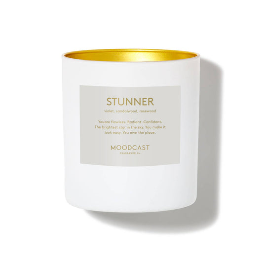 Moodcast Fragrance Co. - Stunner - White/Gold 8oz Coconut Wax Candle