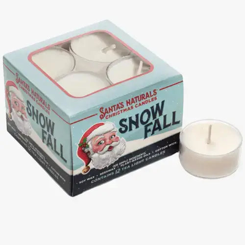 Santa's Naturals - Snow Fall Tea Light Candles 12 Count