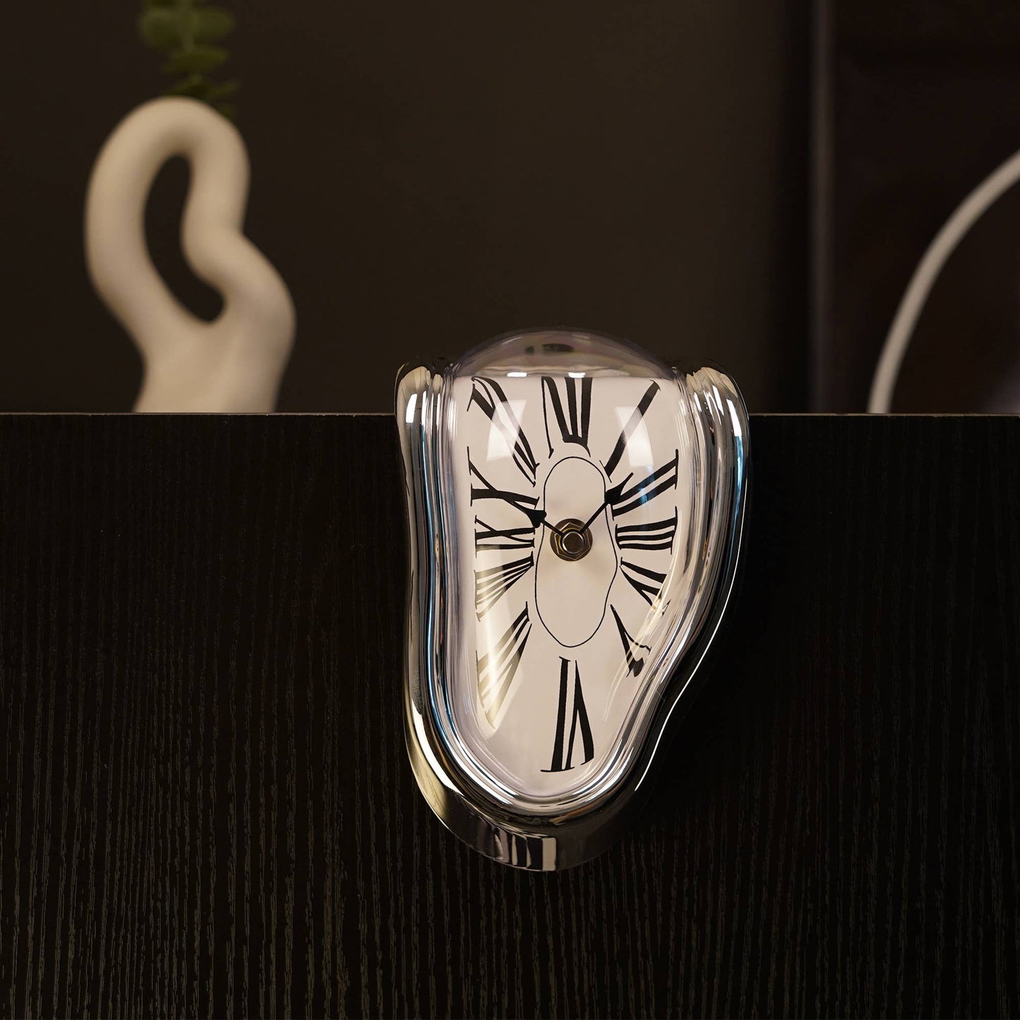 EP Design Lab - Dali Melting Desk Clock - Silver