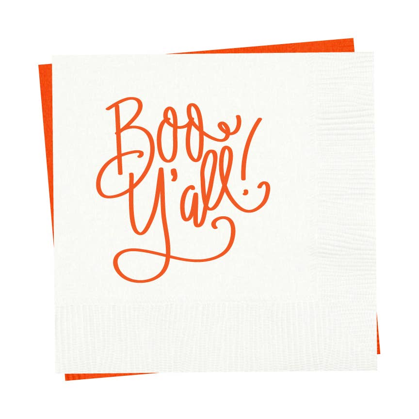 Natalie Chang - Napkins - Boo Y'all  (Halloween) - 2 colors - Orange Napkins