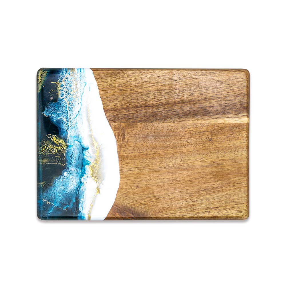 Lynn & Liana Designs - Wood and Resin Promo Cheese Board / Charcuterie Board - Marble