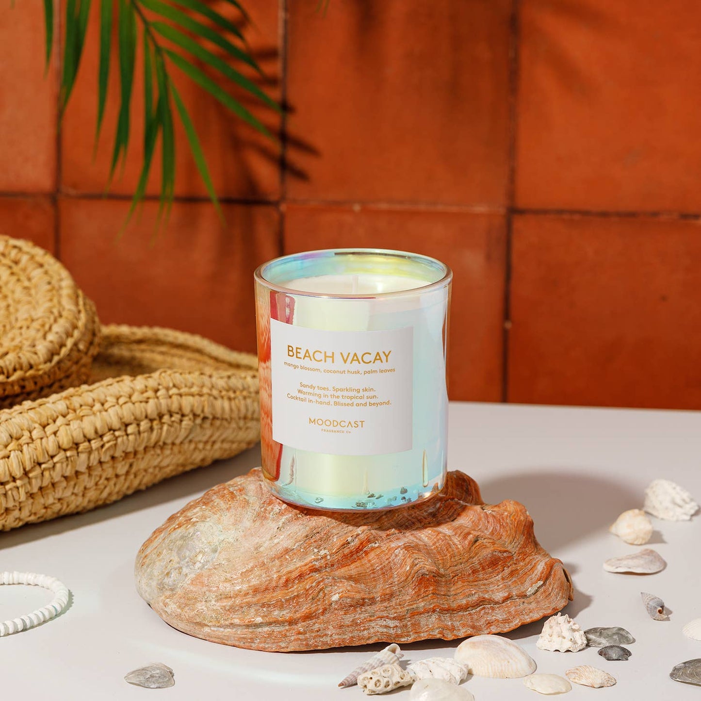 Moodcast Fragrance Co. - Beach Vacay - Iridescent 8oz Coconut Wax Candle