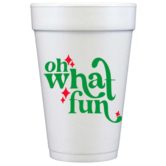 Two Funny Girls - Christmas Styrofoam Cup 10 Pack (Oh What Fun)