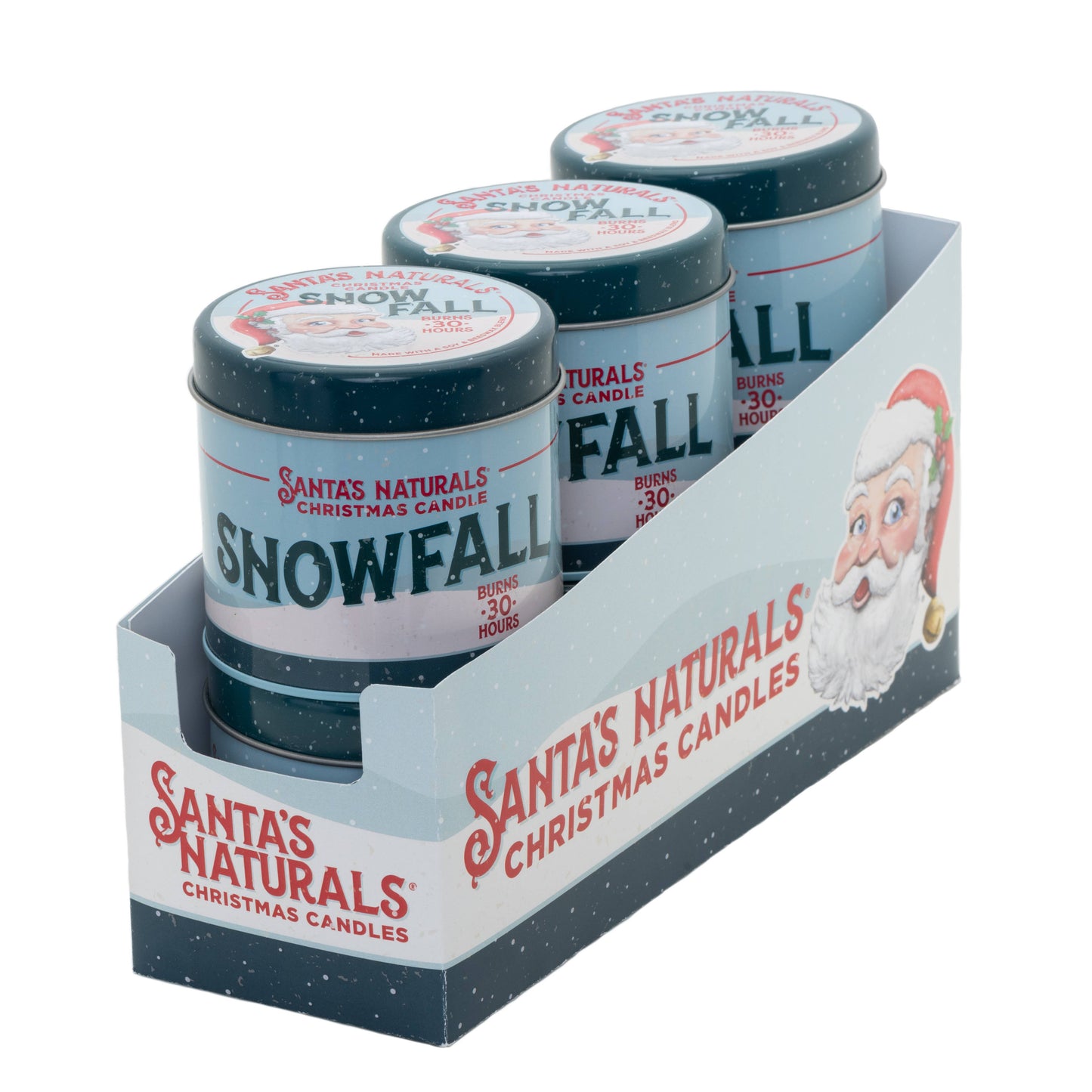 Santa's Naturals - Snow Fall 9oz Candle Table Top Display