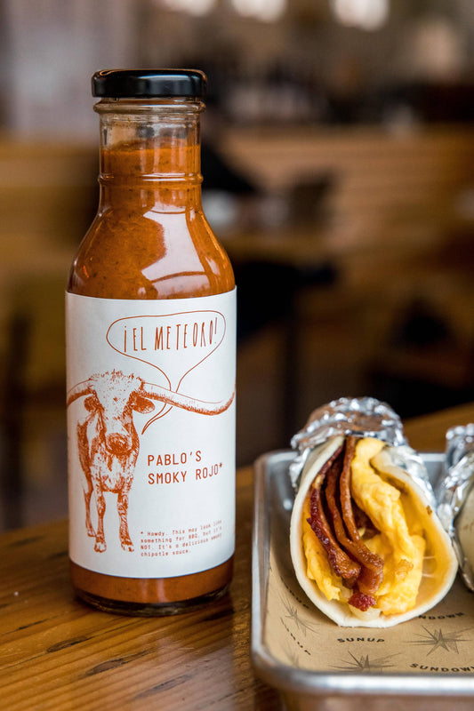 ¡El Meteoro! | award-winning sauces - Pablo's Smoky Rojo | Hot Sauce (12 oz)