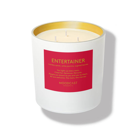 Moodcast Fragrance Co. - FREE SHIPPING (CONTINENTAL US) - SEASONAL Entertainer - White/Gold 3-Wick Coconut Wax Candle