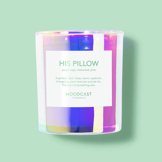 Moodcast Fragrance Co. - His Pillow - Iridescent 8oz Coconut Wax Candle