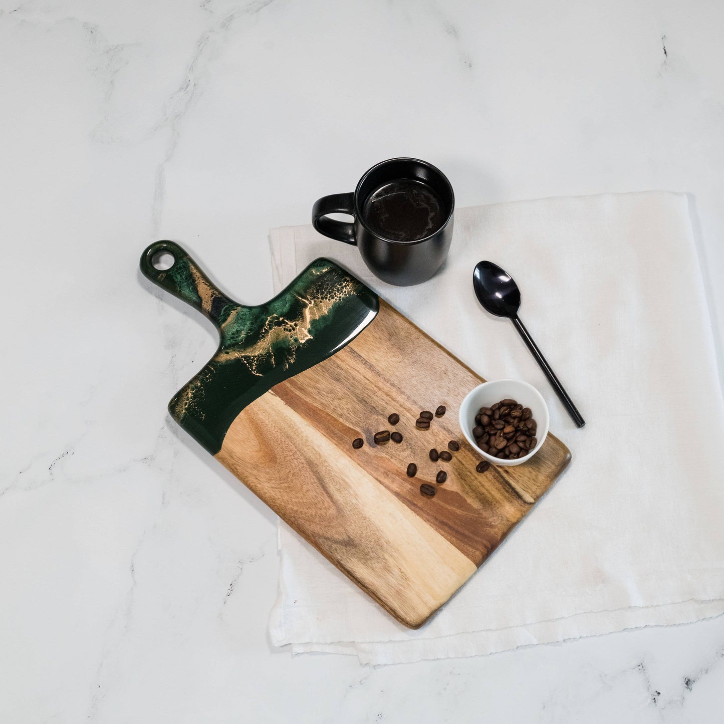 Lynn & Liana Designs - Resin Cheese Board / Charcuterie Board - Medium 8" x 16" - Onyx