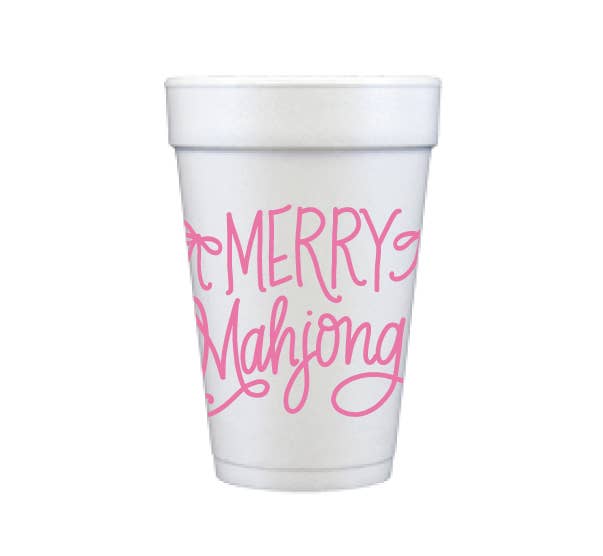 Natalie Chang - Merry Mahjong | Christmas Cups & Napkins (ALL) - NAPKINS | LIGHT BLUE with Green Matte Foil (25 per package)