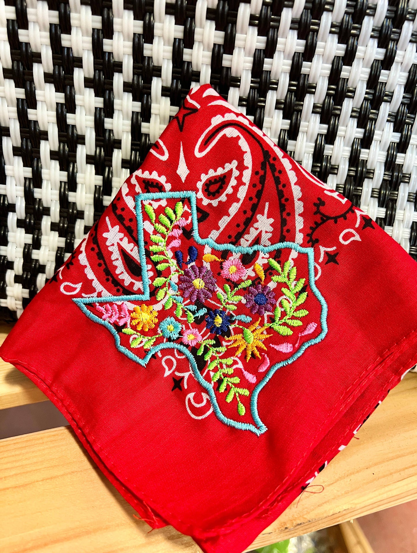 The Funky Soul - Texas Floral Embroidered Bandana