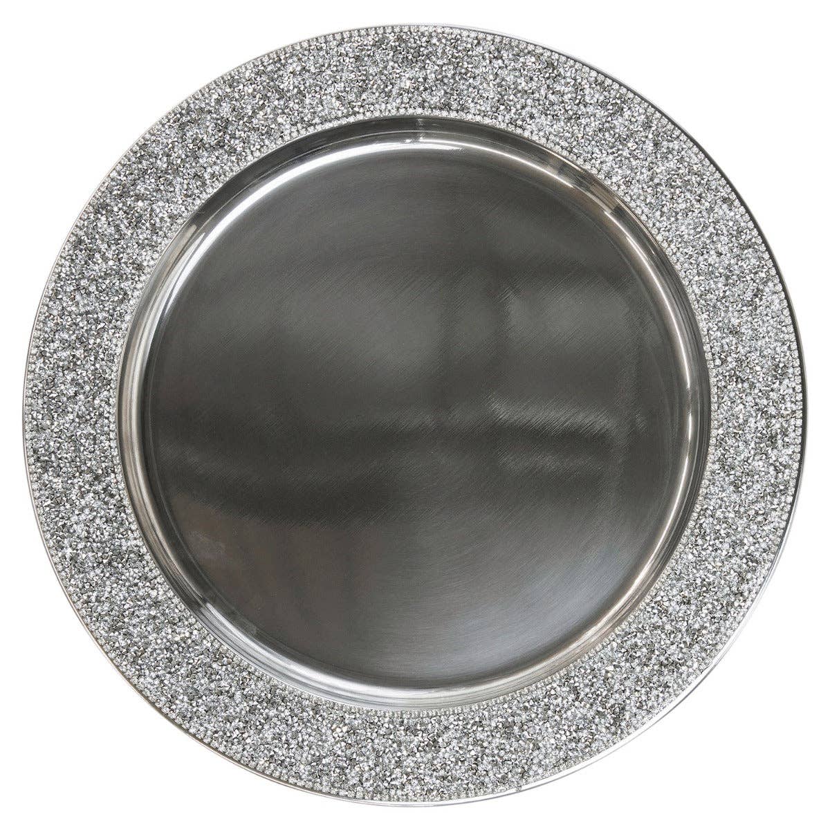 Luminous Rhinestone Charger Plate: Clear