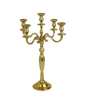 Galore Home - 24" 5 Arm Candelabra Metal Candle Holder - 3-1503BK1 H - 24" D- 17"