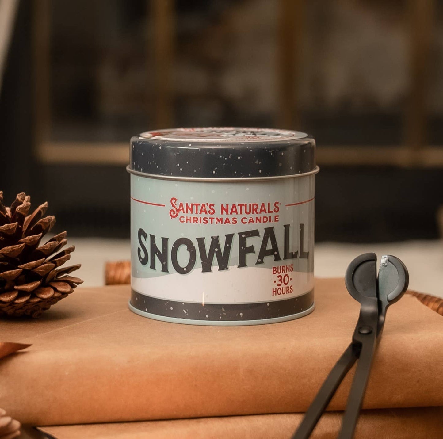 Santa's Naturals - Snow Fall 9oz Candle Table Top Display