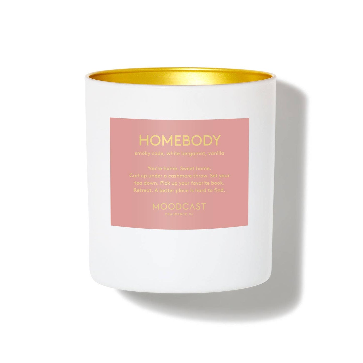 Moodcast Fragrance Co. - Homebody - White/Gold 8oz Coconut Wax Candle