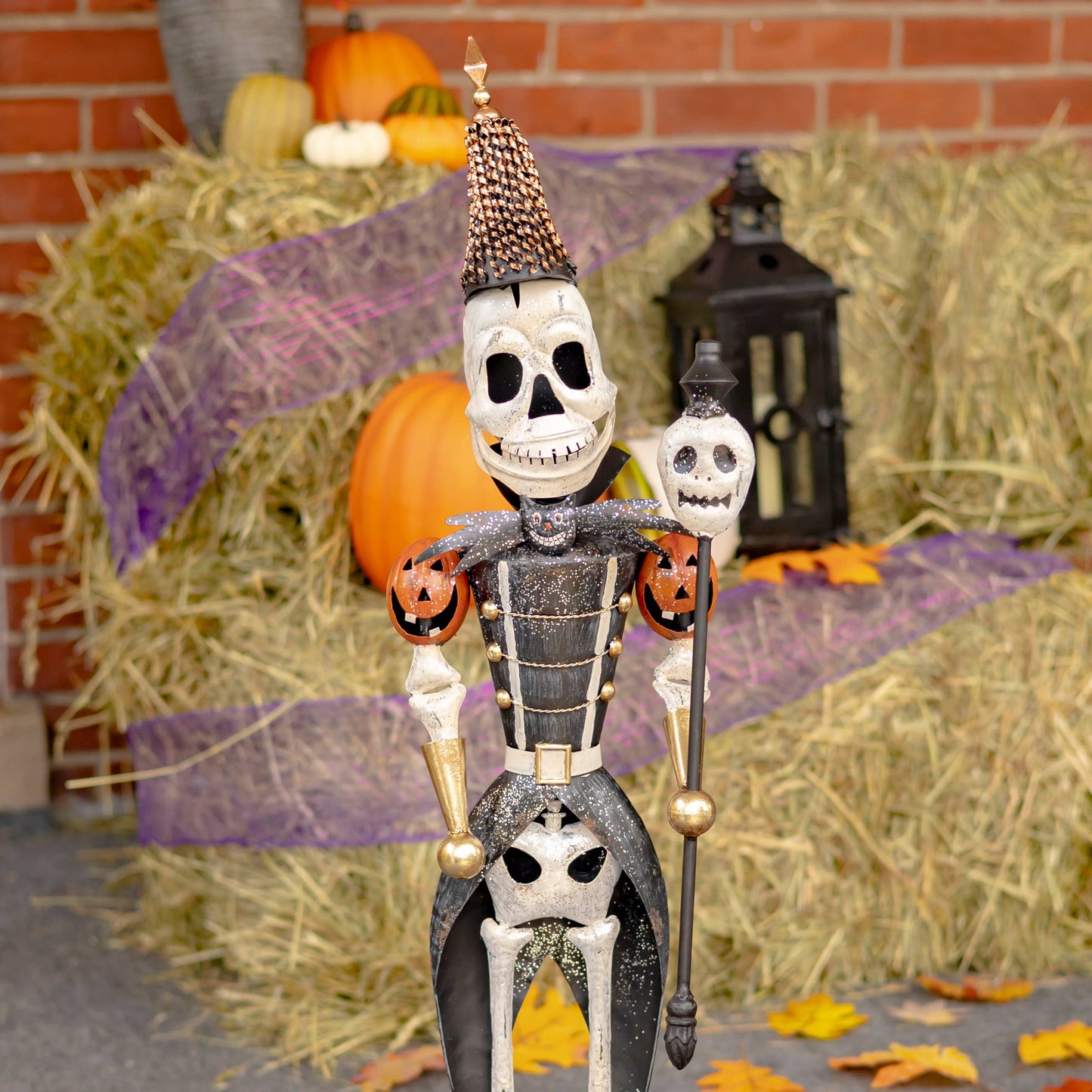 Zaer Ltd. International - 36"T. Standing Halloween Skeleton Soldiers with Staffs