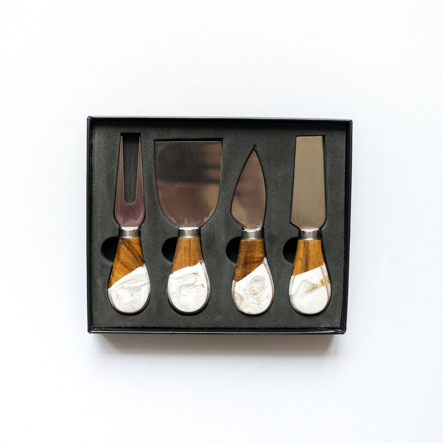 Lynn & Liana Designs - NEW! Resin Coated Cheese Knife Set - Gold Quartz