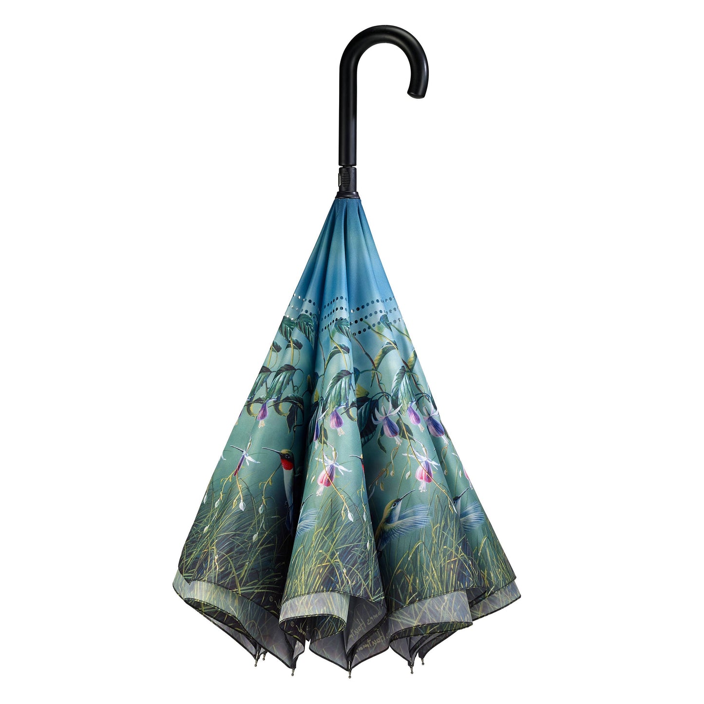 Galleria Enterprises - Humming Birds Stick Umbrella Reverse Close