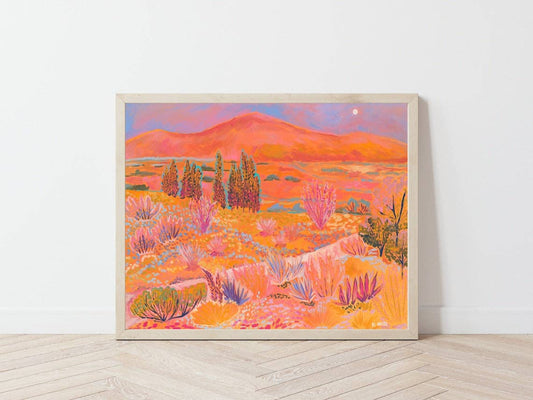 El Baker Art - Colorful Western Mountain Desert Print - 8×10