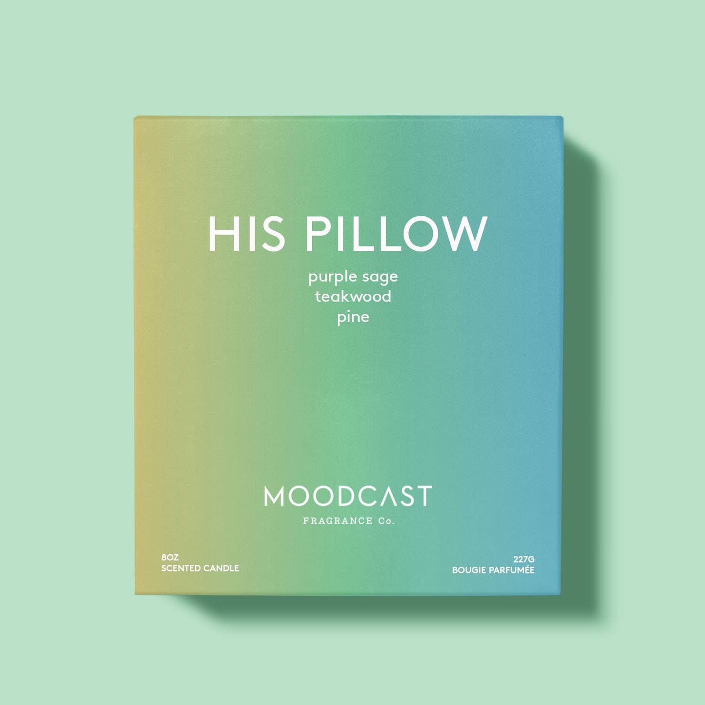 Moodcast Fragrance Co. - His Pillow - Iridescent 8oz Coconut Wax Candle