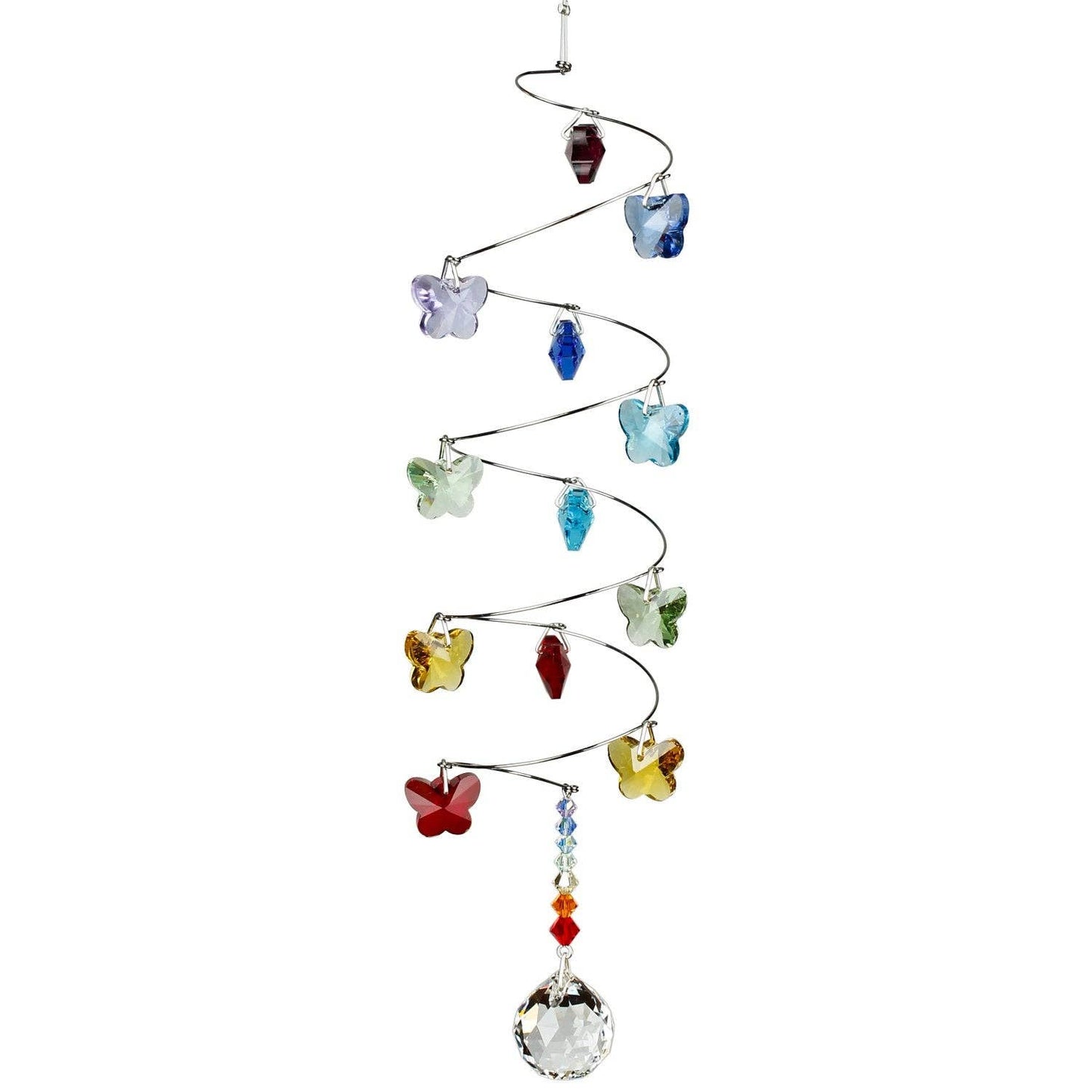 Woodstock Chimes - Crystal Spiral™ - Rainbow Butterflies, Small Ball