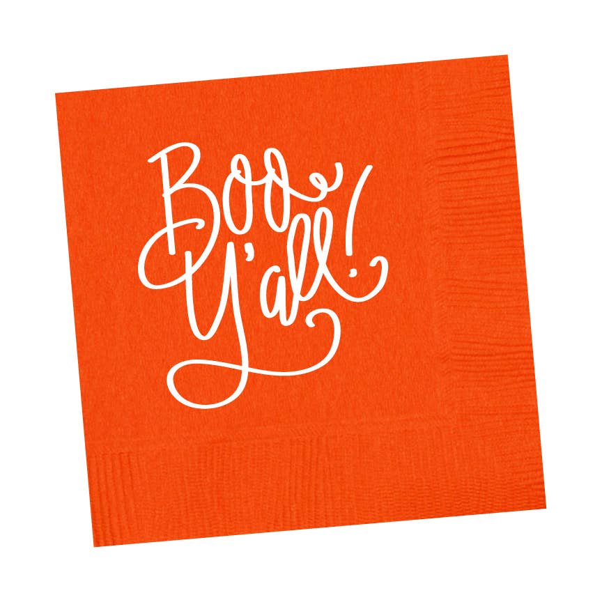 Natalie Chang - Napkins - Boo Y'all  (Halloween) - 2 colors - Orange Napkins