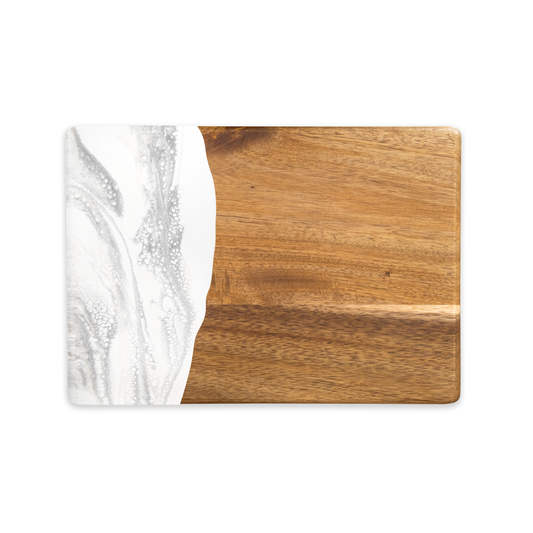 Lynn & Liana Designs - Wood and Resin Promo Cheese Board / Charcuterie Board - Marble