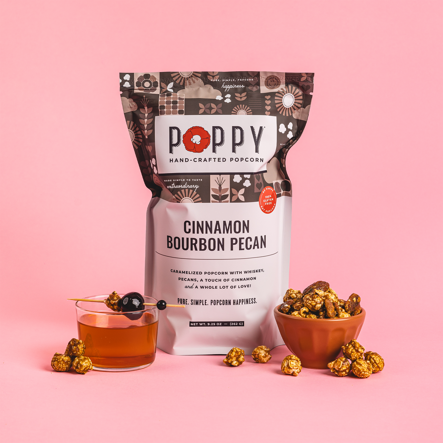 Poppy Hand-Crafted Popcorn - Cinnamon Bourbon Pecan Popcorn