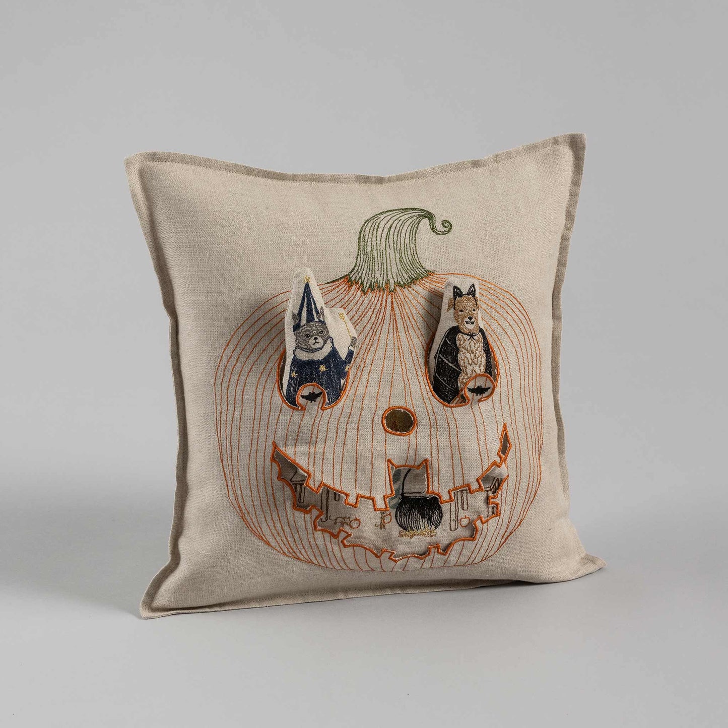 Coral & Tusk - Jack-o'-lantern Pocket Pillow - Pillow Cover with Insert