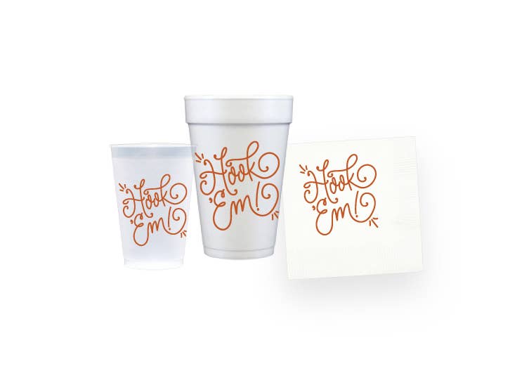 Natalie Chang - Hook 'Em! | Game Day Cups & Napkins (All)  - NAPKINS (25 per package)