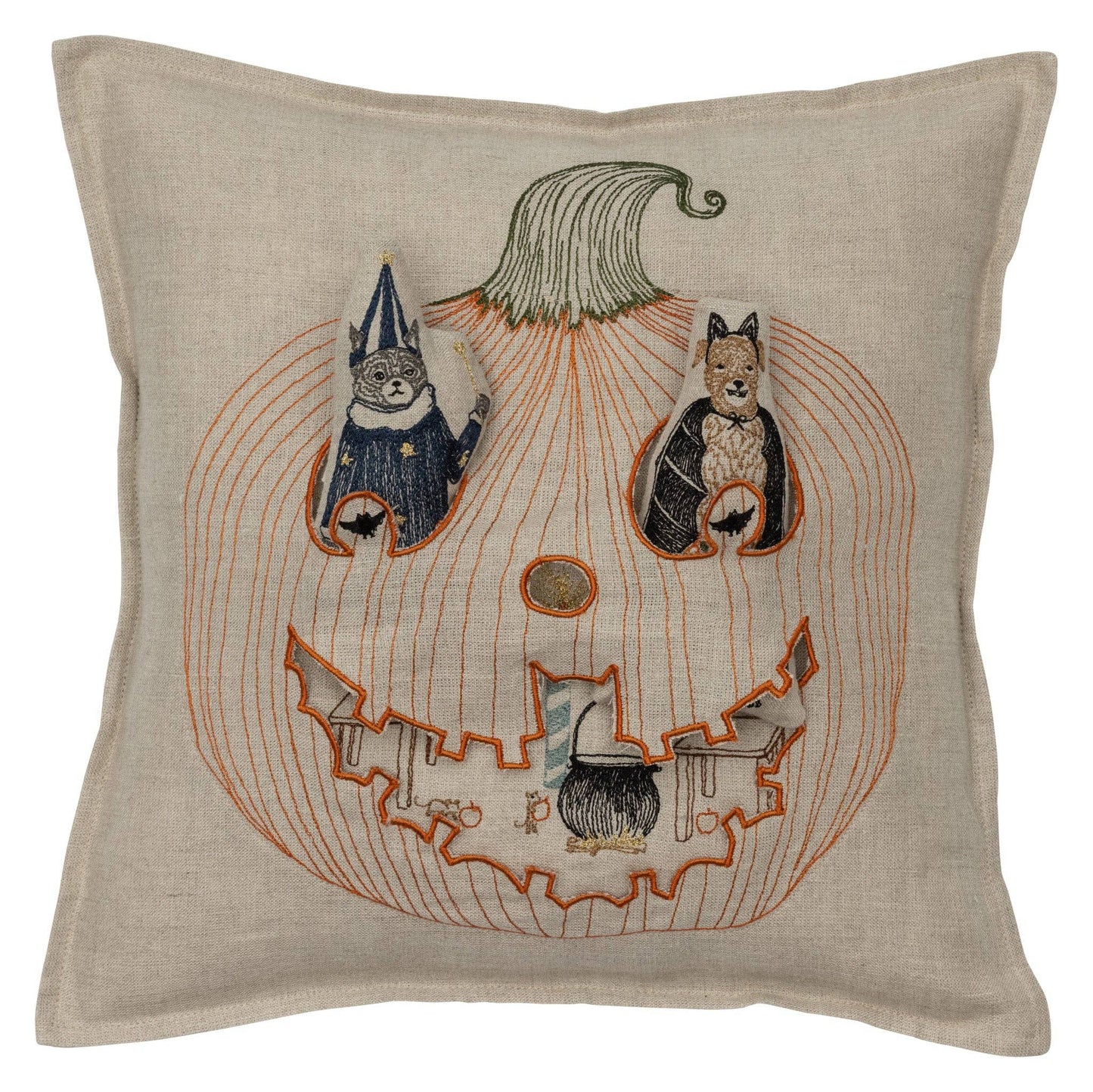 Coral & Tusk - Jack-o'-lantern Pocket Pillow - Pillow Cover with Insert