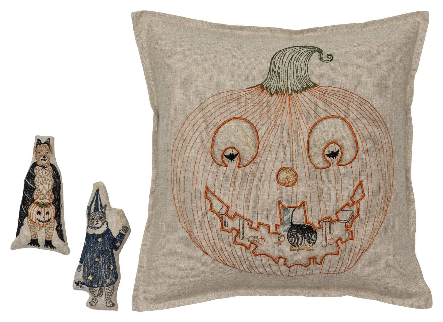 Coral & Tusk - Jack-o'-lantern Pocket Pillow - Pillow Cover with Insert